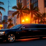 Luxurious Los Angeles Limo parked outside a high-end hotel, showcasing elegance and comfort.