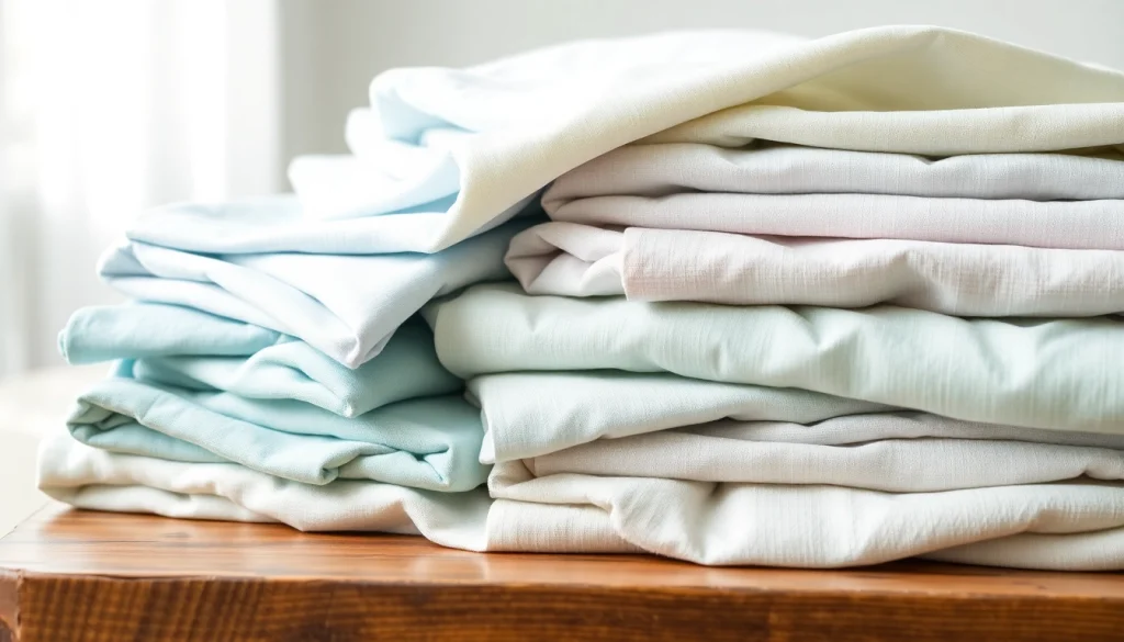 Bekijk prachtige 100% katoen stoffen met diverse patronen op een houten tafel.