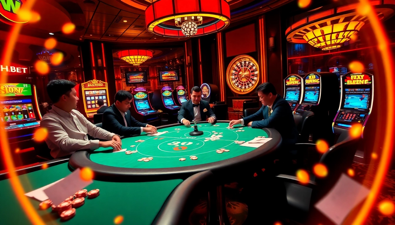 Experience the thrill of SHBET at a luxurious casino poker table with vibrant action and excitement.