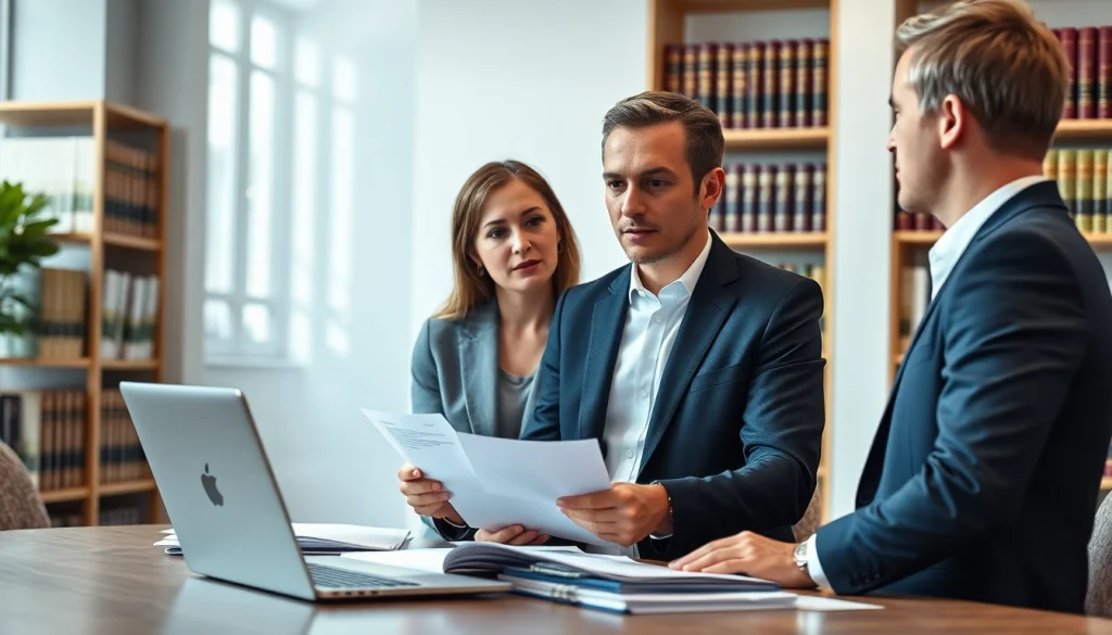 Arbeitsvertrag kündigen bei einer professionellen Beratung mit rechtlichen Dokumenten und Laptops.